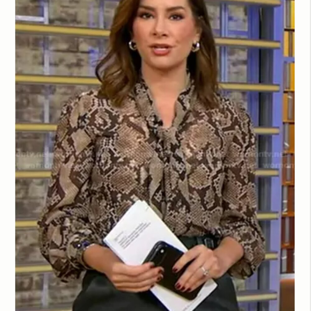 Altuzarra for Target Python Print Tie Neck.Blouse Size M - Picture 15 of 15